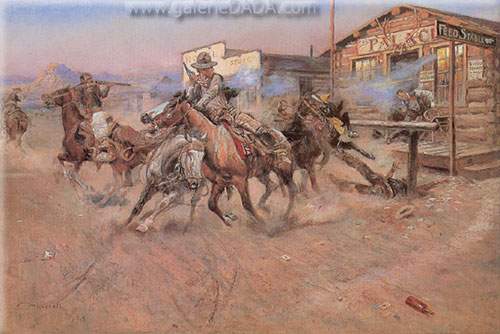 Charles M. Russell, In Without Knocking Fine Art Reproduction Oil Painting