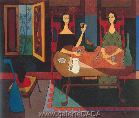 Cundo Bermudez, Hommage to Magritte Fine Art Reproduction Oil Painting