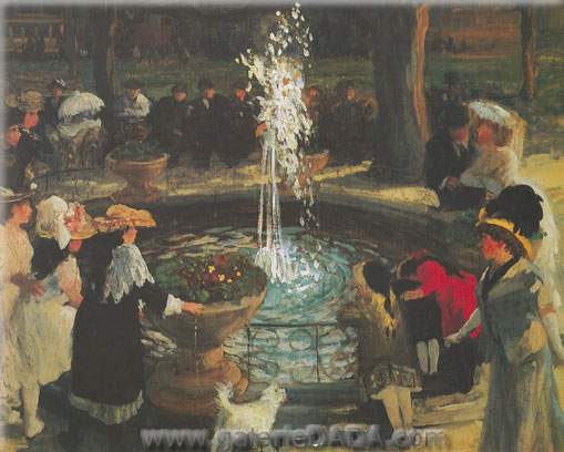 John Sloan, Music in the Plaza Fine Art Reproduction Oil Painting