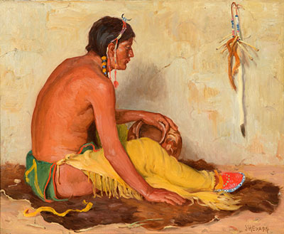 Joseph Henry Sharp, Chief Bear in the Cloud - Crow Fine Art Reproduction Oil Painting