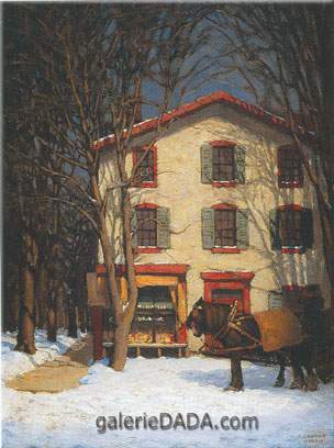 Lawren Harris, Pine Tree and Red House Fine Art Reproduction Oil Painting