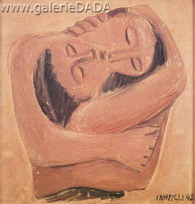 Massimo Campigli, Two Figures Fine Art Reproduction Oil Painting