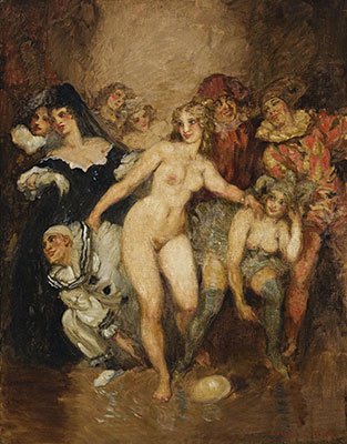Norman Lindsay, The Lute Player Fine Art Reproduction Oil Painting