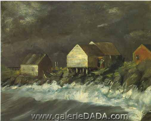 Robert Henri, Hudson River Dock Fine Art Reproduction Oil Painting